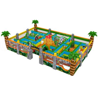 China Hot selling inflatable pvc dinoworld inflatable maze dinosaur maze on sale for sale