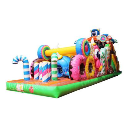 China Commercial Cheap PVC Candy Monster Inflatable Obstacle Course Outdoor Obstacle Course Equipment for sale