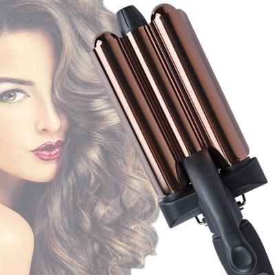 China LED Aluminum Hair Curler Hair Curler Three Barrel Curling Iron Hair Curler Iron for sale