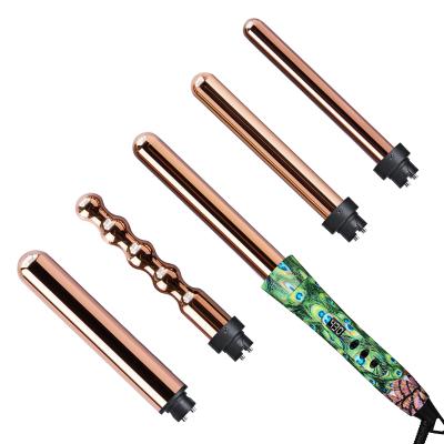 China Tourmaline 5p Black Hair Curler With CETL Certificate LCD Display Curling Wand for sale