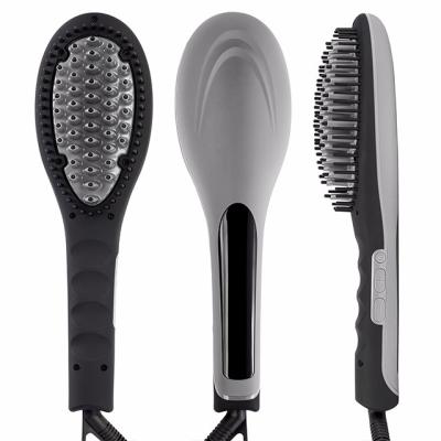 China Compact Hot Selling Ceramic Brush Hair Straightener Electric Straightening Brush for sale