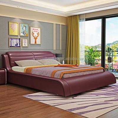 China Modern Single Queen Size Soft Leather Beds , Double Fabric Storage Bed Designs for sale