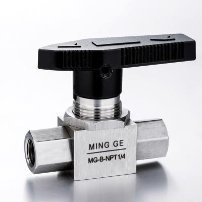 China 6000 PSI High Pressure SUS 304 High Pressure Ball Valve Stainless Steel NPT-1/4 for sale