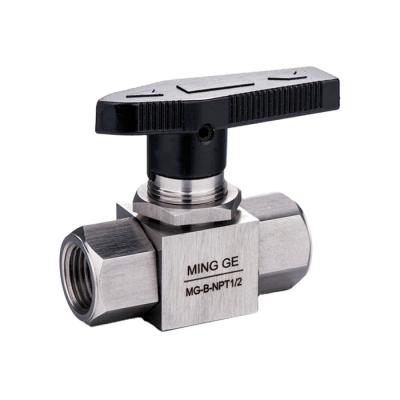 China 6000 PSI High Pressure SUS 304 High Pressure Ball Valve Stainless Steel NPT-1/2 for sale