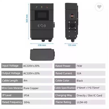 China Approved Electric Car Charging 7Kw 32A EV Home Wall Box EV Charger 7Kw AC EV Charger Type - 2 IEC62196-2 for sale