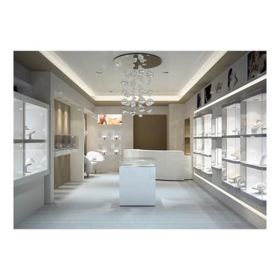 China Modern Luxury Jewelry Store Showcase Jewelry Display Showcase With LED Lights Jewelry Showcase for sale