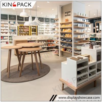 China Wholesale Professional Manufacture Modern And Fashion Cosmetic Display Showcase Make Up Display Furniture for sale