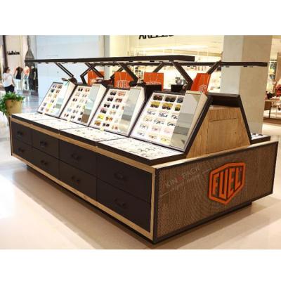 China Modern and fashion interior design of optical store sunglasses, eyewear display rack kiosk for sale