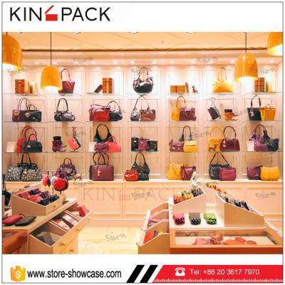 China Modern And Fashion Wall Mounted Lockable Glass Display Cabinets Lockable Glass Display Bag Commercial Store Cabinets for sale