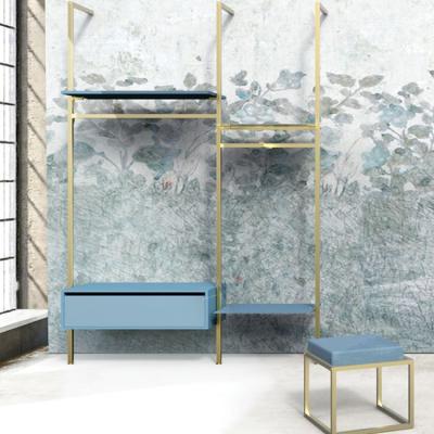 China Gold modern and fashion interior design furniture retail clothing store clothes display racks for sale