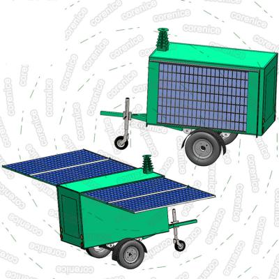 China Gps Industrial Car Tracker Solar Surveillance Trailer Led Cctv Mobile Camera Solar Trailer for sale