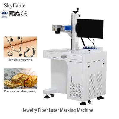 China Gold Silver Jewelry Fiber Laser Marking Machine Non Contact High Precision Laser Engraver for sale