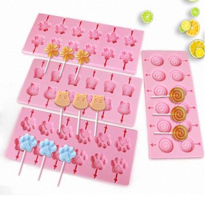 China Viable Diy 3D Silicone Chocolate Candy Mold Sugar Molds Silicone Lollipop Mold Cake Tools for sale