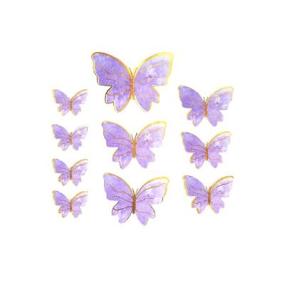 China Amazon Hot Selling Disposable Butterfly Cake Topper Cake Insert Baking Cake Creative Purple Acrylic Decoration Birthday Party Supplies for sale