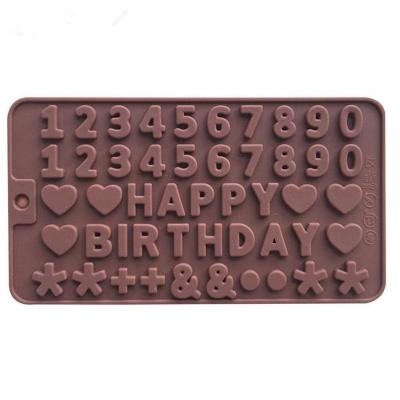 China Silicone Mold Viable Chocolate Number Alphabet Silicone Alphanumeric Molds for Cake Baking and Pastry Tools for sale