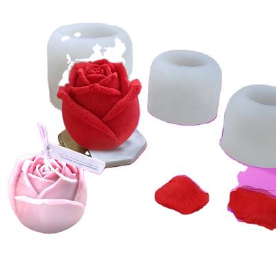 China Viable Factory Variety DIY 3D Silicone Resin Love Heart Rose Flower Cake Mold Handmade Love Heart Candle Soap Foam Ice Cream Mold Wholesale for sale