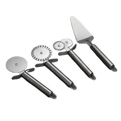 China Double Viable Pizza Cutter Stainless Steel Roller Pizza Knife Cutter Pastry Pastry Dough Crimper Kitchen Pizza Tools for sale