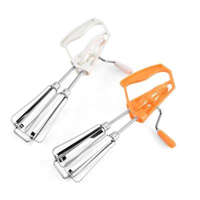 China 2021 Hot Selling Viable New Amazon Design Stainless Steel Rotary Egg Beater With Plastic Handle Kitchen Accessories for sale