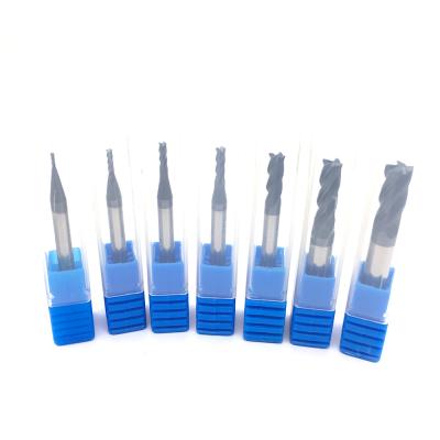 China Flat Tungsten Cobalt Alloy HRC50 4 Flute End Mill Tungsten Steel End Mill Cutter for sale