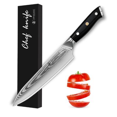 China Viable Kitchen King Professional 8 Inch Hand Forged Damascus Group of Ten Handle Chef Knife With 67 Layer Steel for sale