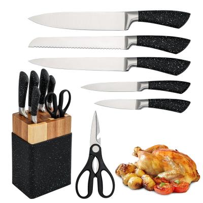 China Kitchen Viable King 7pcs Marbling Black Kitchen Knife Set Block,Kitchen Knife Set Block Wood,Professional Kitchen Knife Set for sale