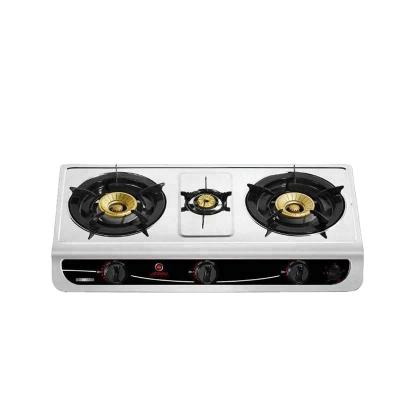 China Hotel 3 burners household table gas cooktops portable gas cooker for sale