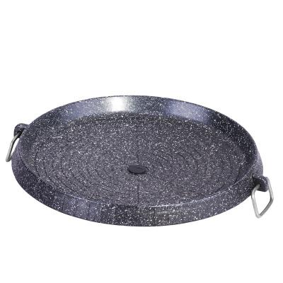 China Portable Aluminum Black Non-Stick Coating BBQ Grill Easily Cleaned Round Dish for sale