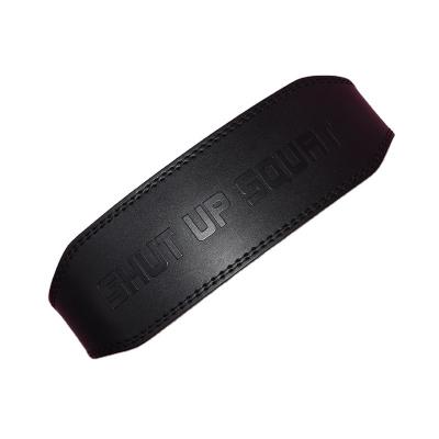 China Adult Custom logo made self locking cowhide training powerlifting leather weightlifting belt lever buckle belt for sale