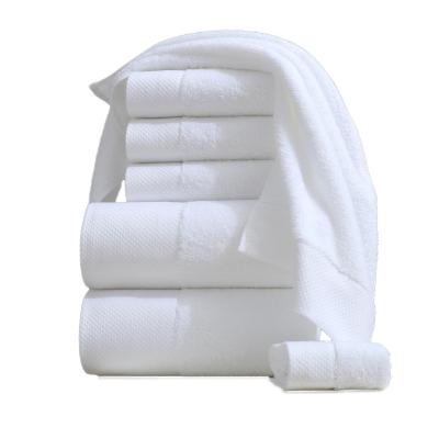 China Sustainable 100% Cotton Hotel Satin Hand Towel White Hotel Bath Weave Towels Face Towels for sale