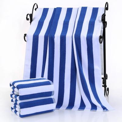 China Durable Super Absorbent Cotton Bath Towels Stripes Luxury Large Size Beach Towel For Hotel And Home for sale