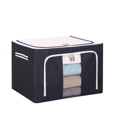 China Sustainable Home Storage And Finishing , Multiple Capacity Collapsible Fabric Storage Box With Lid for sale