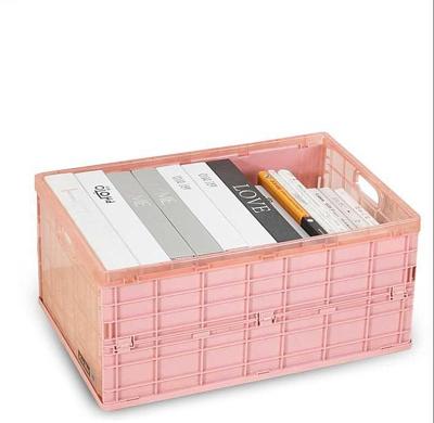 China Sustainable Collapsible Collapsible Folding Plastic Crate Storage Box With Lids for sale