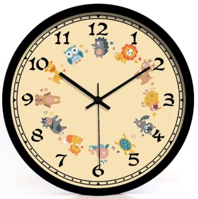 China Custom Colorful Plastic Cartoon Dial Child Watch Wall Clock for sale