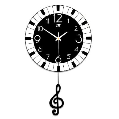 China Modern Minimalist Art Decor Clocks Living Room Nordic Creative Style Wall Keyboard Piano Digital Reading Clock for sale