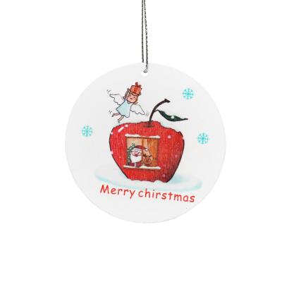 China Hot Sale 6ps Christamas Decoration Christmas Tree Ornaments Santa Claus Wooden Strap Pendant Decoration for sale