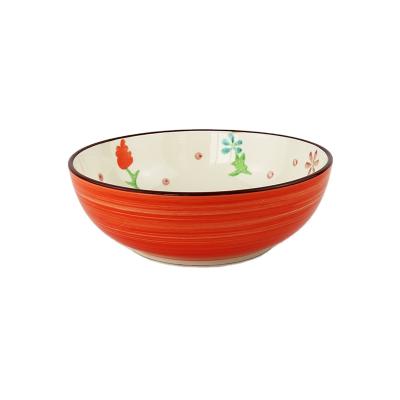 China CLASSIC Design Fine Bone China Ceramic Flower Salad Mixing Bowl for sale