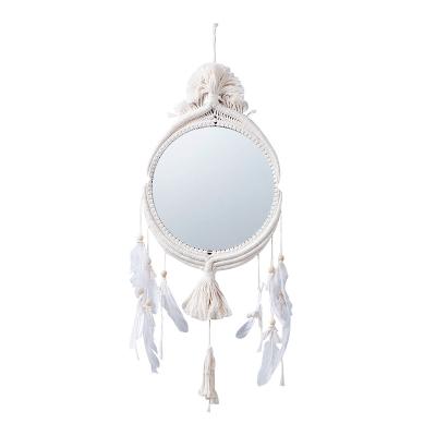 China Round Bohemian Wall Mirror Home Decor Mirror Light Designer Wall Mirrors for sale