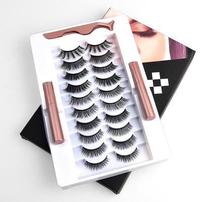 China Natural Soft 10 Pairs Natural Magnetic Eyelashes 3d Small False Eyelashes Wholesale Amazon Supplier for sale