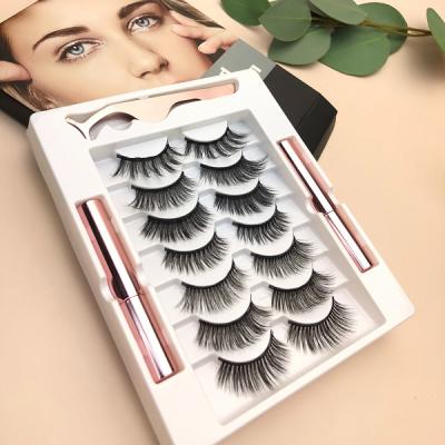 China Natural Soft Magnetic Eyelashes 7 Pairs Magnetic False Eyelashes Set Natural Waterproof False Eyelashes for sale