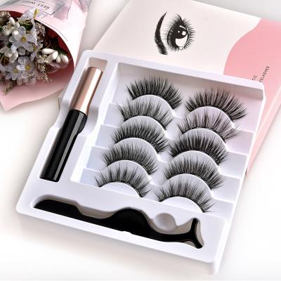 China Latest OEM/ODM Natural Soft Style Magnetic Eyeliner And Magnetic Eyelashes 3d Wholesale Magnetic Eyelashes for sale