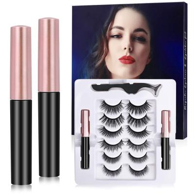 China 2021 New Natural Soft Luxury Magnetic Eyelashes With Eyeliner Lash Magnet Seller Customized Boxes for sale