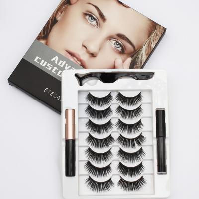 China OEM/ODM Natural Soft Soft Magnetic Wicks Clip 2 Second To Wear No Glue Magnetic Wick Curler False Eyelashes Kit 7 Pairs for sale