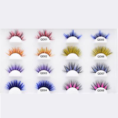 China Natural Soft Dramatic Nightclubs And Parts False Eyelashes 25 Mm Colored Mink Eyelash for sale