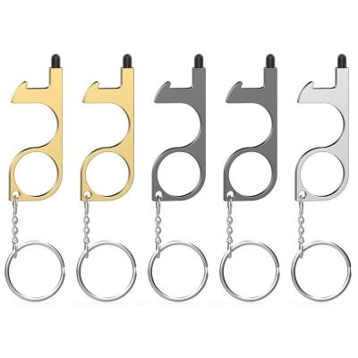 China Europe and America No Touch and Non-contact Door Opener Key Chain EDC Door Opener Tool Chain for Outdoor Public Door Handle Touch Screen Button Maintain clean hands for sale