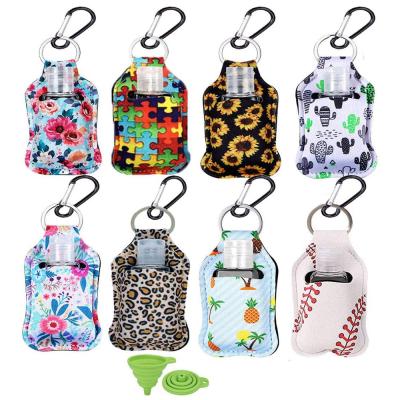 China Europe And America Bottles Key Chain Holder Lanyard Travel Bottles Wristband With Key Chain Holder 1oz Key Chain Holder Ring Flip Hand Sanitizer Bottles Refillable Ring Flip Portable Containers for sale