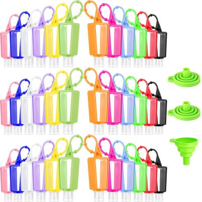 China Europe And America Bottles Key Chain Wristband Lanyard Hand Sanitizer Holder 30ml 1oz Empty Silicone Travel Bottles Silicone Sleeve Containers Heads Key Chain Holder for sale