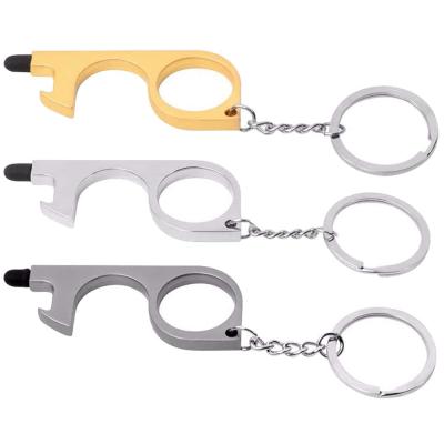 China Europe and America no touch door opener key chain anti touch door opener tool no touch multifunctional key chain for bottle touch screens handles elevator buttons keychain for sale