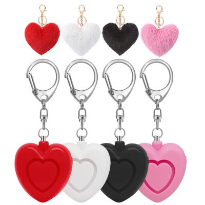 China Europe and America Alarm Bottles Lanyard Personal Alarm 125 DB Back Up Security Heart Shape Key Chain Anti-theft Alarm Protection Self-defense Holder Bracelet Device safe anti-rape for sale