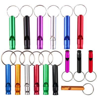 China Europe and AmericaWhistle Key Chain Holder Wristband Whistle in Emergency Running Whistle with Ring Safety Mini Aluminum Whistle Key Chain with Portable Self-Defense Key Chain Set for sale