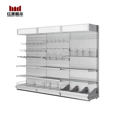 China Hong He Double Sided Perforated Single Back Panel Shelf Advertising Display for sale